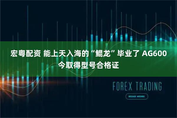 宏粤配资 能上天入海的“鲲龙”毕业了 AG600今取得型号合格证