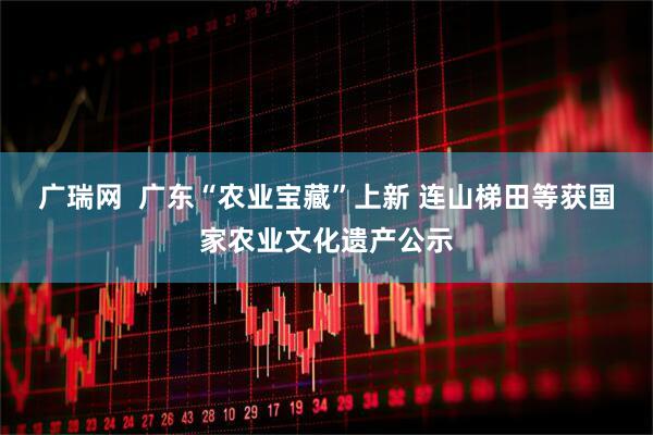广瑞网  广东“农业宝藏”上新 连山梯田等获国家农业文化遗产公示